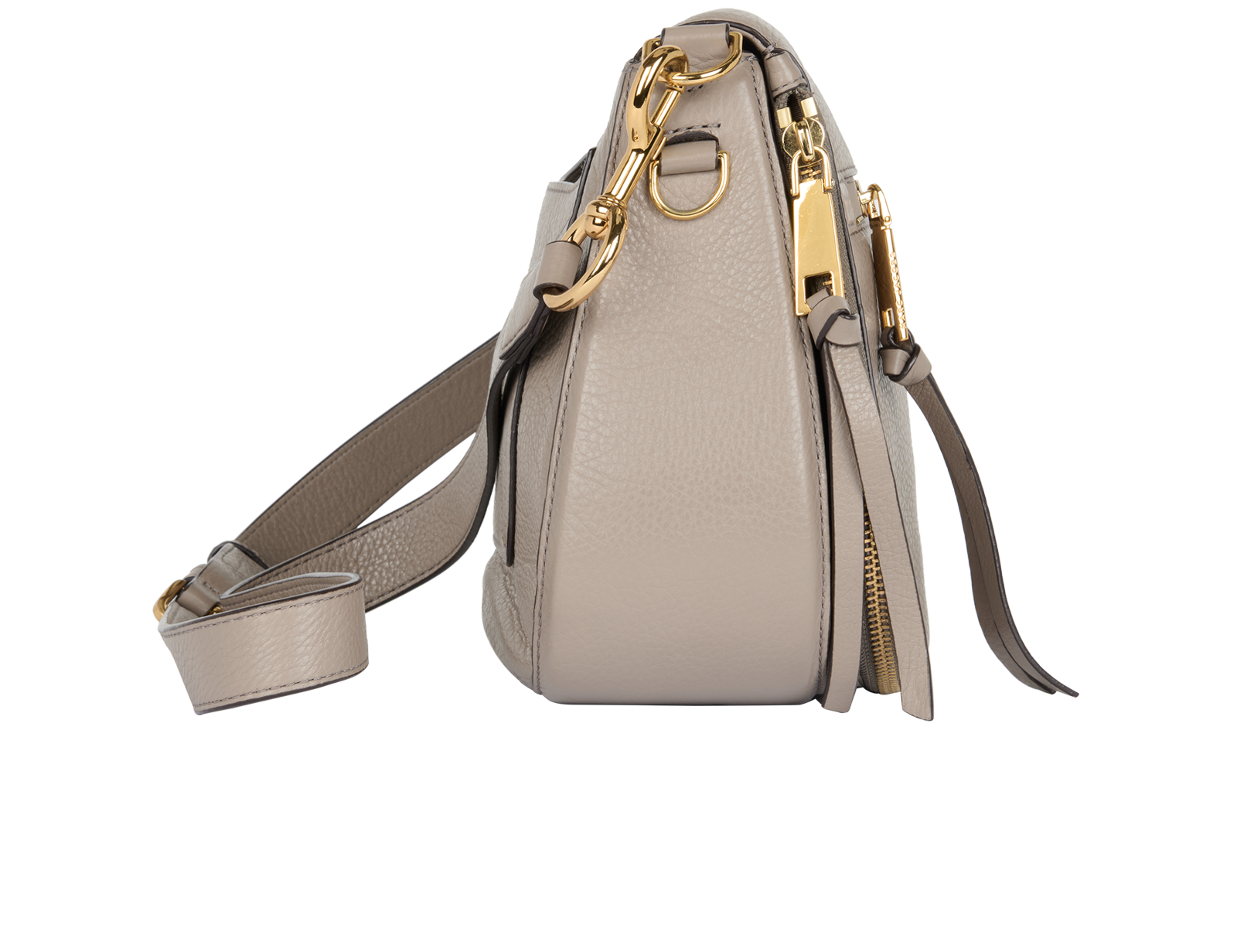 Recruit Nomad Messenger, &pound;160, Handbags, Taupe, Leather, Side view